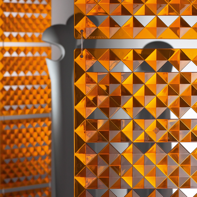 VedoNonVedo Piramide dekoratives Element zur Einrichtung und Teilung von Räumen - orange transparent 3